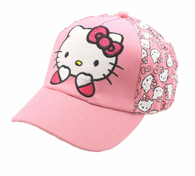 #ad Cute Girl Gift Pink Hello Kitty Head Hat Baseball Cap $6.60