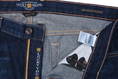 #ad NEW 2012 Lucky Brand 361 VINTAGE STRAIGHT MENS 38 X 29 DARK JEANS RELAXED 7M1123 $42.09