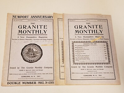 #ad Vtg The Granite Monthly New Hampshire Magazine June July Aug Sep 1911 Set 3 $19.95