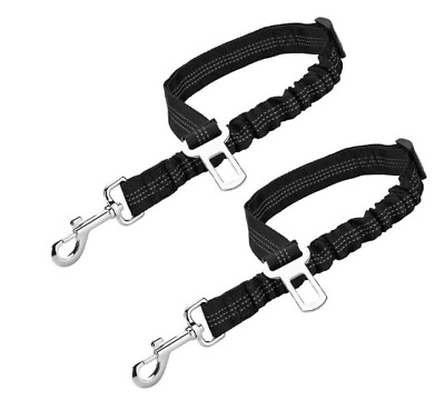 #ad 2 Pack Dog Seat Belts for Cars with bungee Adjustable to fit small large Dogs $15.99