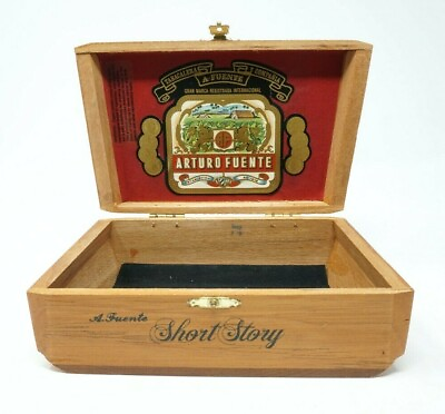 #ad CIGAR Box A Fuente Short Story EMPTY Wood Storage Stash Box Crafts $19.99