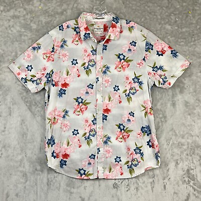 Tommy Bahama Mens Shirt Extra Large Modern Fit Floral Button Up Short Sleeve $19.99