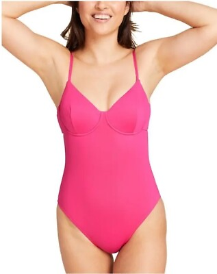 #ad Andie Swim The Bermuda One Piece in Hibiscus Pink Small $32.00