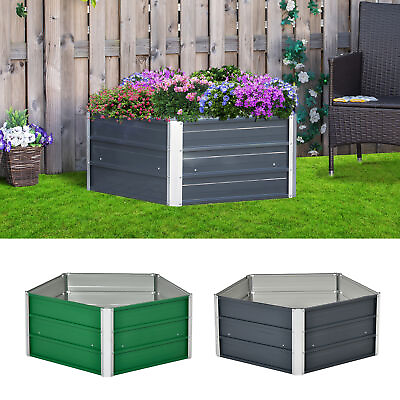 #ad Raised Garden Beds for Vegetables Large Metal Planter Box for Flower Herbs $44.99