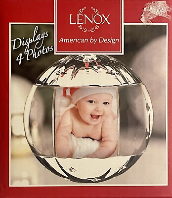 #ad Lennox Sterling Plated photo keepsake ornament 4 Photos $18.50