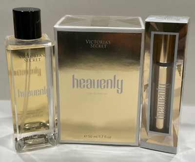 #ad #ad Victoria secret Heavenly 3pc Set Parfum Spray 1.7 oz Body Mist 8.4 oz Roll on $79.00