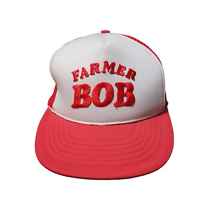 #ad Vintage Farmer Bob Truckers Hat Foam Mesh Snapback Embroidered $15.00