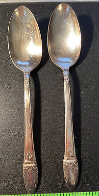 #ad 2 SERVING SPOONS 1847 ROGERS Bros FIRST LOVE pattern $12.00