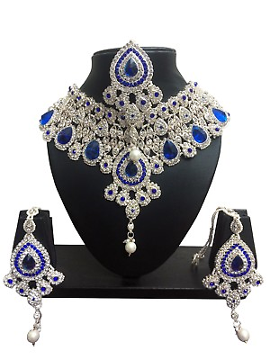 Bollywood Designer Indian Wedding Bridal Party Wear Fashion Jewelry Necklace Set $35.00