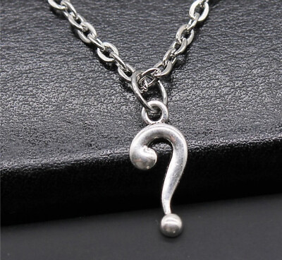 #ad Silver Question Mark❓Pendant On Silver Necklace Chain $8.75