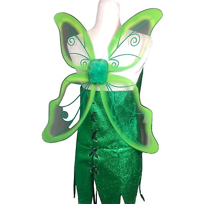 #ad Tinkerbell Fairy Halloween Costume XL Cosplay with Wings Green Sparkle New $39.99