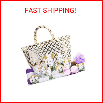 Spa Luxetique Spa Gift Basket Gift Set for Women 15pcs Lavender Spa Baskets $70.20