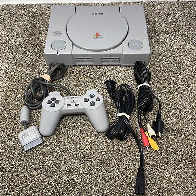 #ad PlayStation 1 Sony PS1 Console Bundle Controller TESTED $70.00