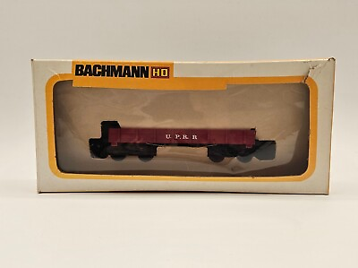 #ad Vintage Bachmann Old Time Wood Gondola Car Red W White U.P.R.R. Printed NOS $18.00