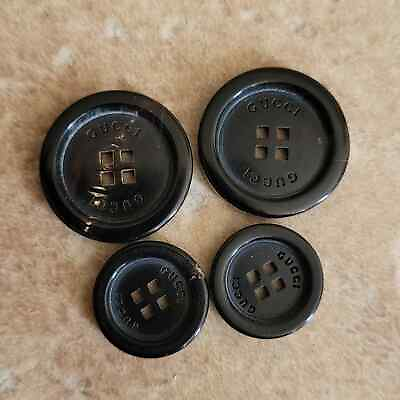 Gucci Set of 4 Black Buttons Engraved with #x27;GUCCI#x27; $56.00