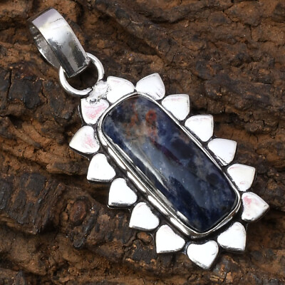 #ad #ad Sodalite Gemstone 925 Sterling Silver Handmade Jewelry Pendant 1.81quot; $7.82