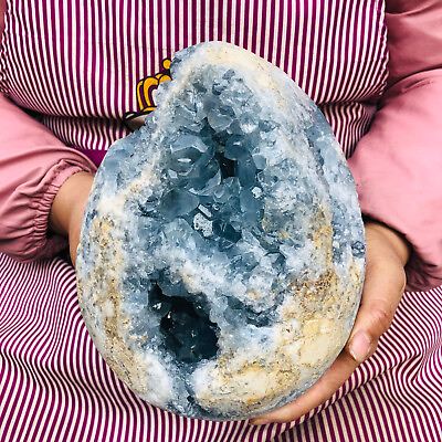 #ad 15.7LB natural blue celestite geode quartz crystal mineral specimen healing $300.00