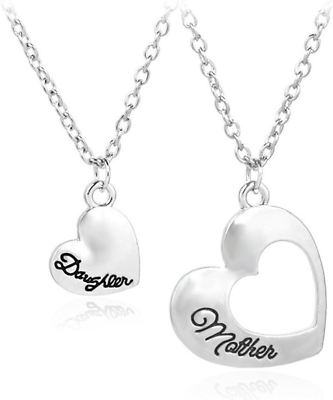 #ad Gift for Daughter Mom Matching Heart Pendant Jewelry Mother Daughter Necklace Mo $31.99