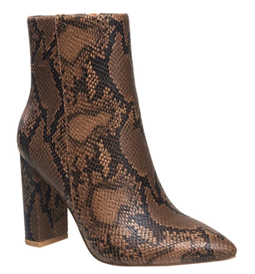 #ad French Connection Women Snake Brown Faux Leather Tori Heel Ankle Bootie 6.5 $42.49