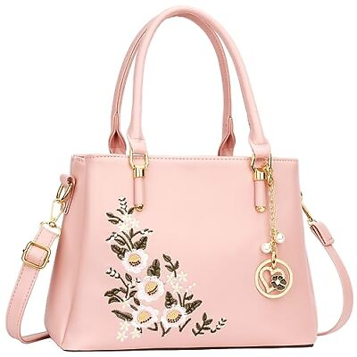 #ad Women Satchel Bags Handle Shoulder Handbags and Purses Pockets Zipper F pink $53.78
