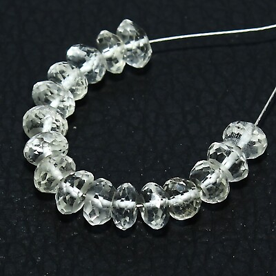 #ad Natural Crystal Quartz Faceted Rondelle Beads Briolette Loose Gemstone Jewelry $7.99