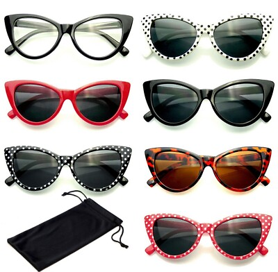 #ad Sunglasses Women Classic Cat Eye Small Retro Vintage Fashion Shades Eyewear $9.97