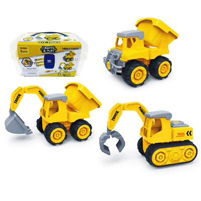 #ad Kidplokio Toddler Construction Toys DIY Playset with Dump Truck Storage Bin $16.99
