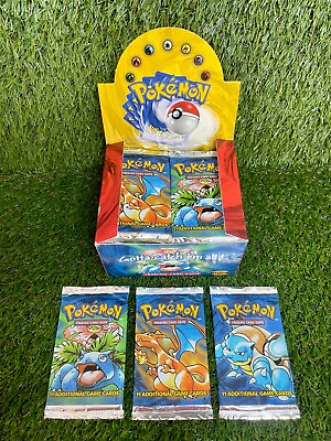 BOX FRESH 1999 Pokemon Base Set Unlimited Booster Pack Sealed WOTC $425.00