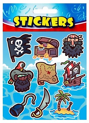 #ad Pirate Pirates Sticker Sheets Pinata Toy Loot Party Bag Fillers Birthday Kids GBP 3.49