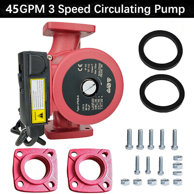 #ad 45GPM 3 Speed Cast Iron Circulator PumpOutdoor FurnaceHot water heatSolar $105.69