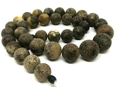 #ad AMBER NECKLACE Gift Round BALTIC AMBER Massive Bead Unpolished Healing 111g14975 $475.47
