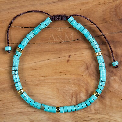 #ad Handmade Turquoise Bracelet Minimalist Delicate Jewellery Classy Bracelet Beaded GBP 10.98
