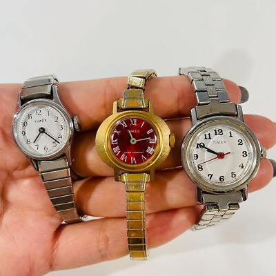 #ad Vintage Watch Lot Ladies Watches Timex Watch 3 pc Adjustable Strap $23.96