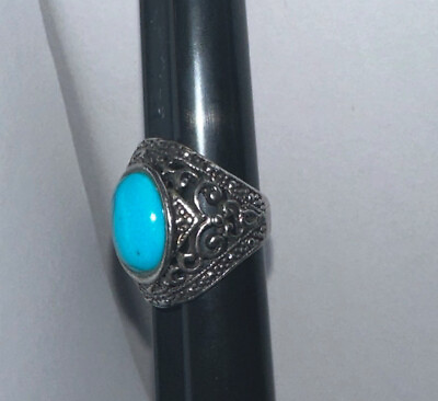 #ad Turquoıse Stone Handmade Jewelry 925 Sterling Silver Gift Mans WOMEN Ring 6.5 $40.00