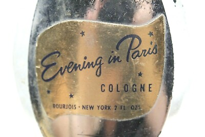 Evening In Paris Cologne Vintage 2 Oz. Plated Bottle Estimated 50% NOT Full #S3 $15.49