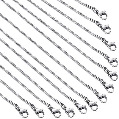 #ad #ad 12 Pack Necklace Chains 18 Inches Stainless Steel Snake Chain Necklace with L... $16.17