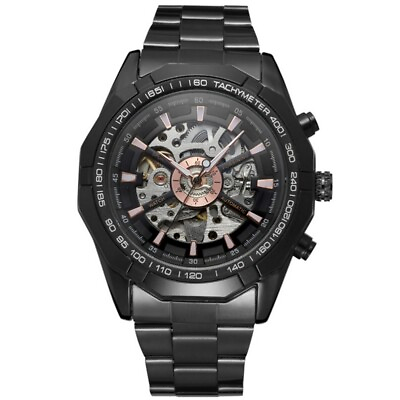 #ad Wrist Watches Automatic Black Gift Watch Mechanical Watch for Husband Boyfriends $23.20