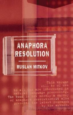 #ad Anaphora Resolution: By Mitkov Ruslan $170.32