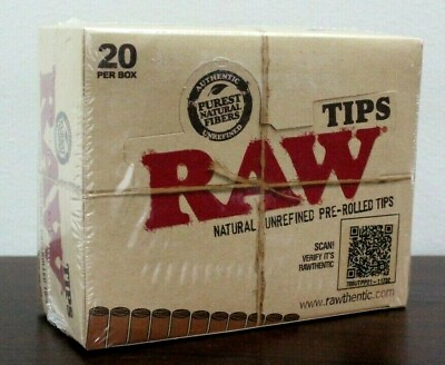 #ad RAW PRE ROLLED TIPS Natural Unrefined Filters Full Box 420 Count Sealed $19.99