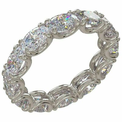 #ad 5ct Simulated Diamond Wedding Ring Band Full Eternity Set 14k White Gold Plated $109.99