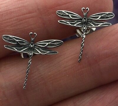 #ad 316L Stainless Steel Ribbon of Life Dragonfly Post Earrings 1 pair $22.99