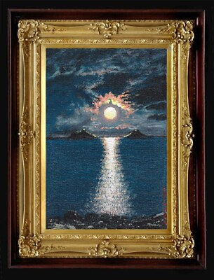 #ad ORIGINAL Oil Painting Handmade Arseni MOON 6quot; X 4quot; NO FRAME Art USA $37.90
