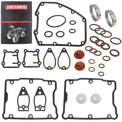 #ad Rocker Box Tappet Cover Exhaust Gasket Ring Seal Kit for Harley SOFTAIL FAT BOY $39.88