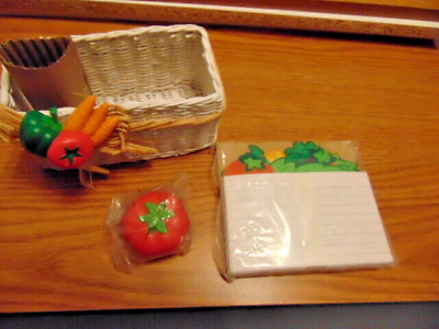 #ad Avon Vegetable Recipe Card Organizer Vegetable Theme BasketRecipe HolderNEW $9.99