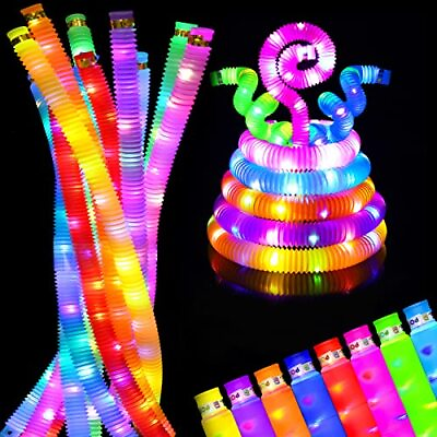#ad 8 Pack LED Light Up Pop Tubes Sensory Toys Glow SticksFine Motor LED 8PACK $10.76