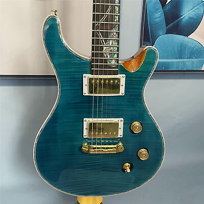 #ad 6 String Electric Guitar Blue Flame Maple Top Mahogany Body amp; Neck HH Pickup $256.68