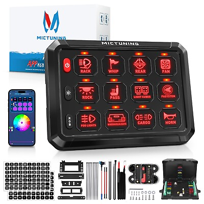 #ad Bluetooth 12 Gang RGB Switch Panel Wireless Electronic Relay System Marine Boat $193.59