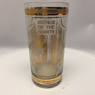 #ad California Redwoods Treehouse amp; Avenue Giants 22K Gold Souvenir Glass Culver $17.99