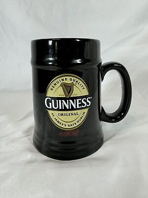 #ad Guinness Black Ceramic Beer Stein Mug Cup DesignPac Gifts $42.90