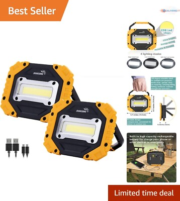 #ad Super Work Light with Magnetic Base Waterproof LED Job Site Lighting 2 Pack $52.23
